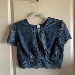 Torrid Lace Crop Top in Blue